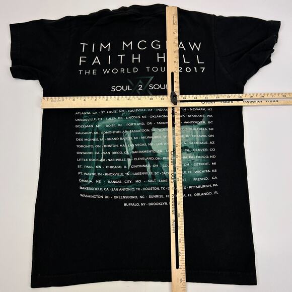 Tim McGraw Faith Hill 2017 Tour T Shirt Mens S Small Black Soul 2 Soul Country - Picture 7 of 7